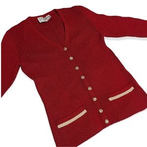 Vintage St John Santana Knit Red Sweater Jacket
